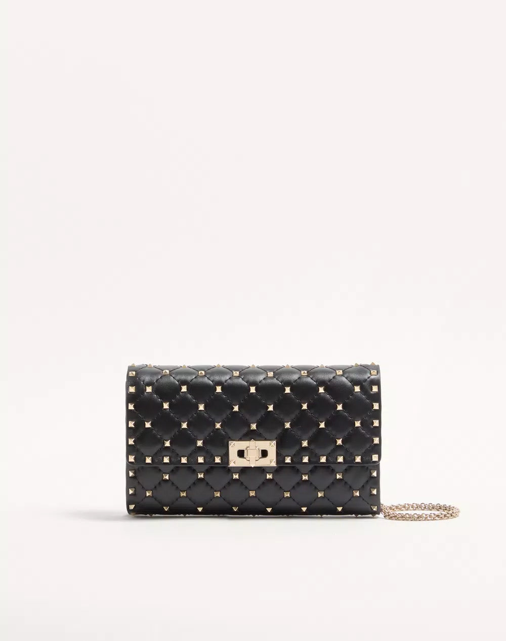 Rockstud Spike Nappa Leather Crossbody Clutch Bag