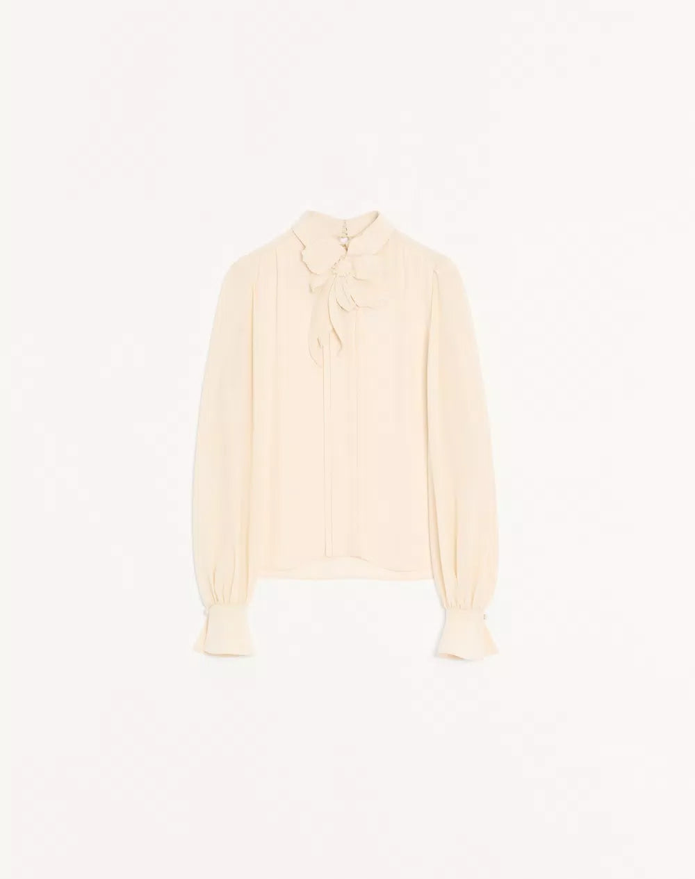 Embroidered Crepe De Chine Top