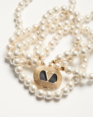Ovalette Necklace In Metal, Enamel, Pearls And SwarovskiÂ® Crystals