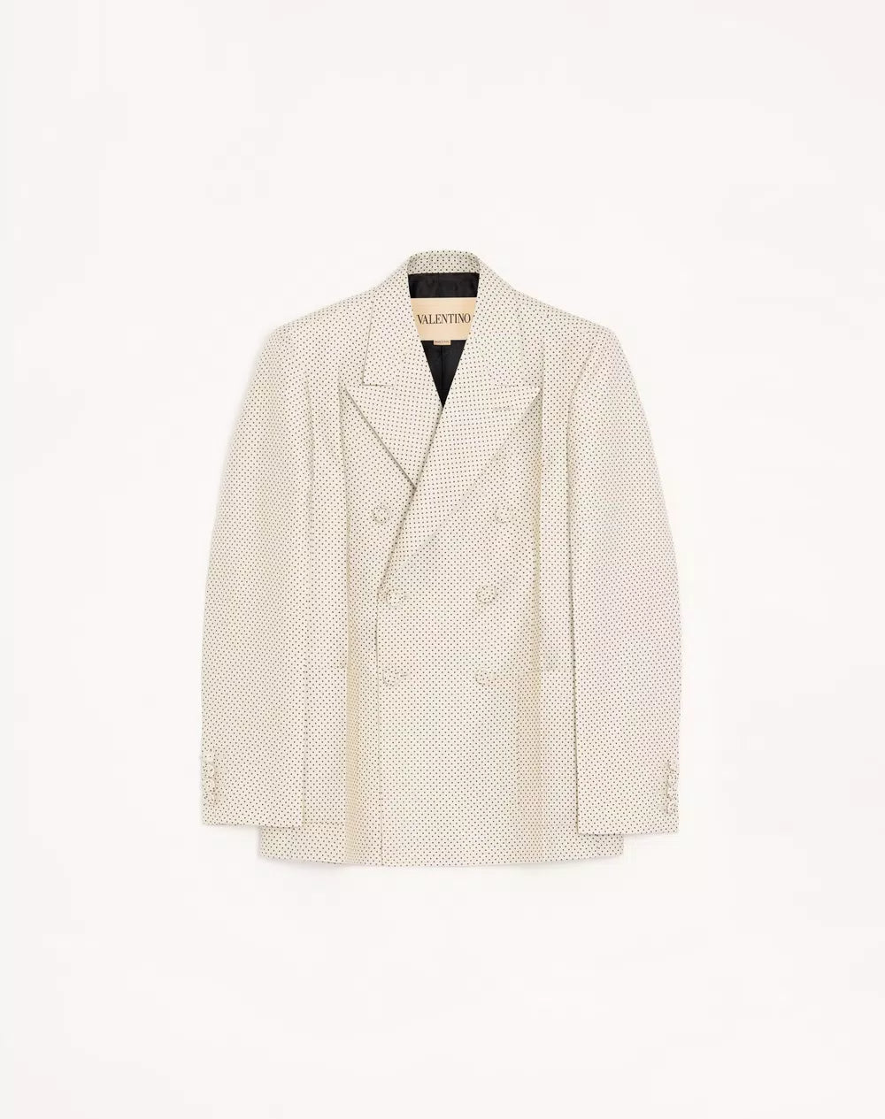 Valentino Double-Breasted Silk Jacket With Plusdepois Jacquard Pattern And Pressed Crease