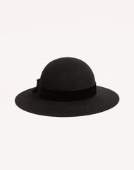 VLogo Signature Hat In Lapin Fabric And Velvet With Taffetas Bow
