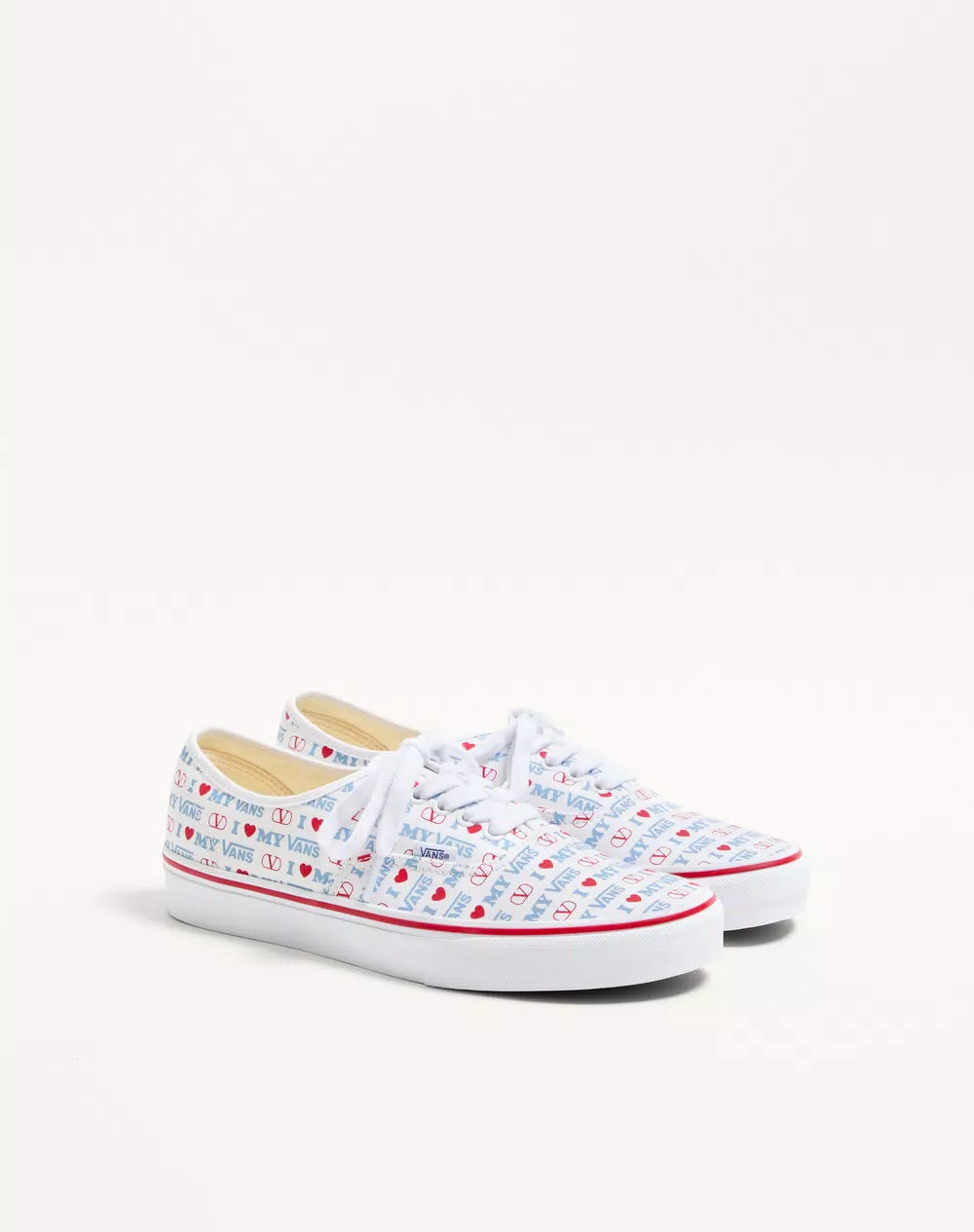 Valentino Garavani And Vans Low-Top Trainer In Valentino Vans Love Print Fabric