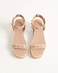 Rockstud Flatform Sandal In Calfskin 45Mm