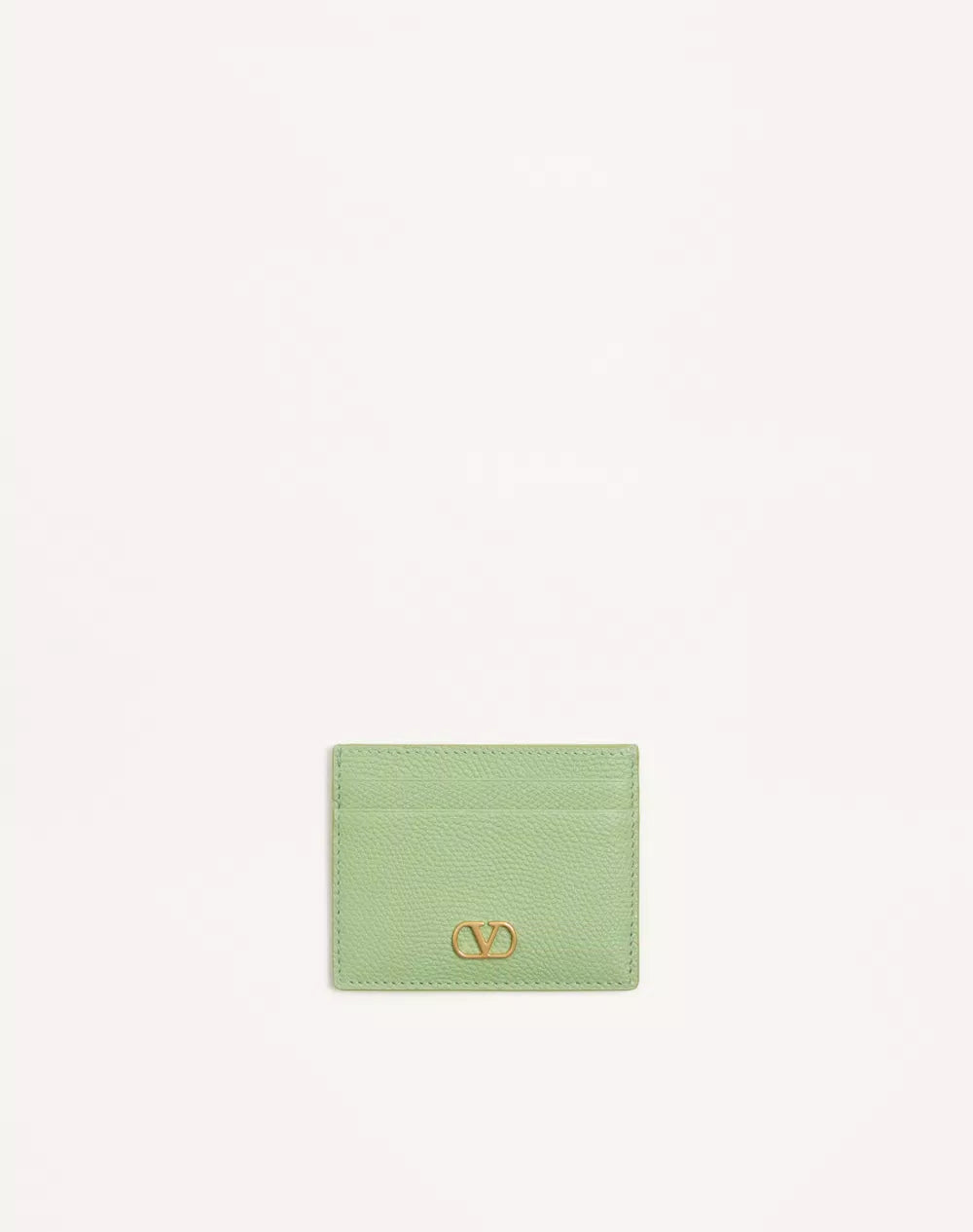 VLogo Signature Grainy Calfskin Card Holder