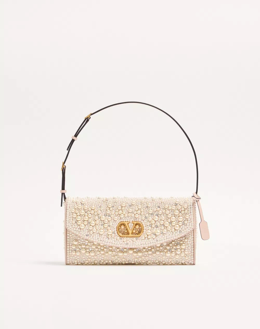 Valentino Garavani Devain Small Shoulder Bag With Pearls And Rhinestones