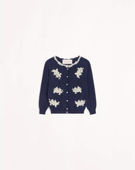 Embroidered Cardigan With Lace Inserts