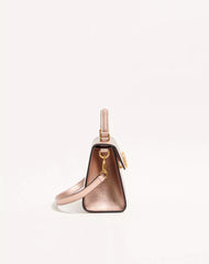 Valentino Garavani Vsling Mini Handbag In Laminated Grainy Calfskin With Jewel Logo