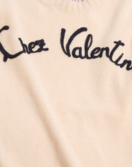 Wool Crewneck Sweater With Chez Valentino Embroidery
