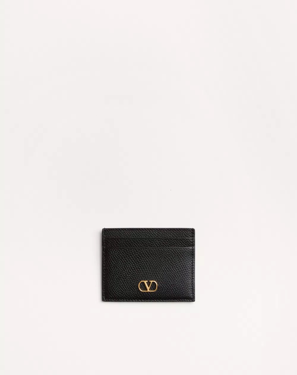 VLogo Signature Grainy Calfskin Card Holder